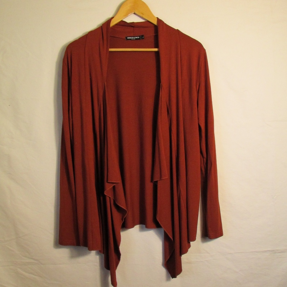 Urban Coco Women's Lux Drape Front Open Cardigan
